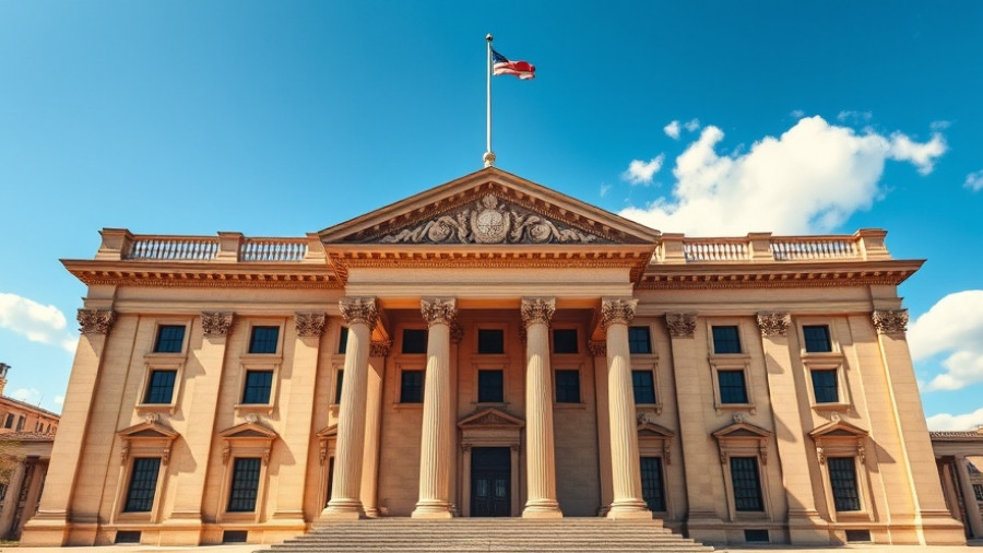 Majestic courthouse representing campaign finance database implementation.