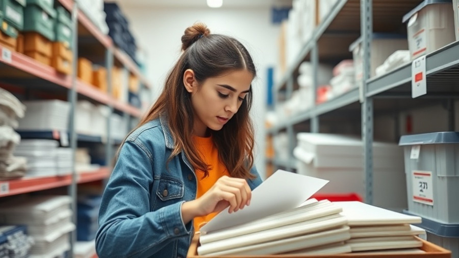 Young woman organizing election equipment in Luzerne County.