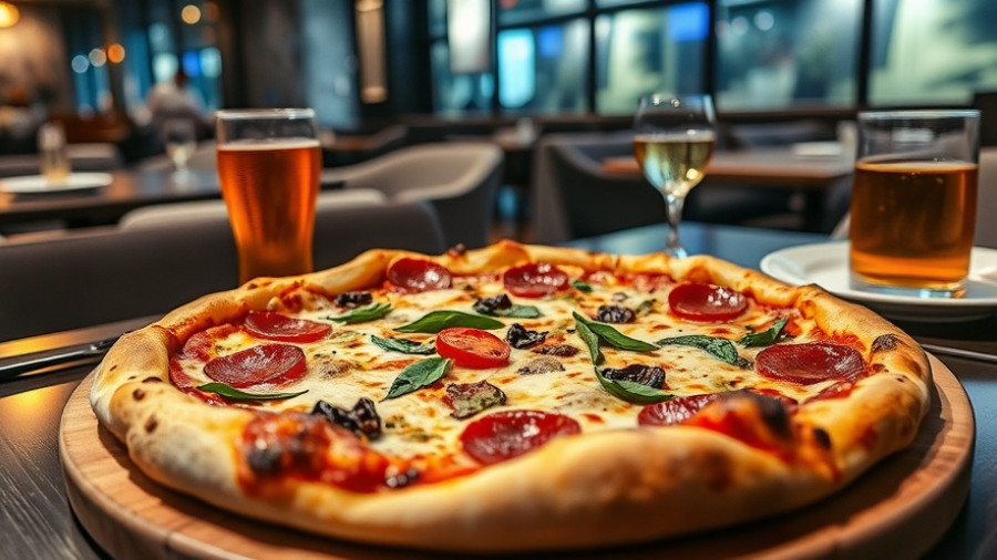 Nova Dallas culinary experience with gourmet pizza and drinks.