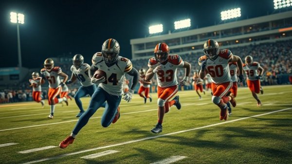 Dallas football championship players in an intense field chase.