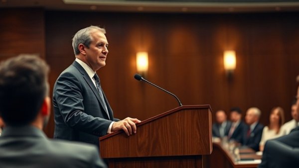 Meeting about Wilkes-Barre General Hospital purchase plans, man at podium.