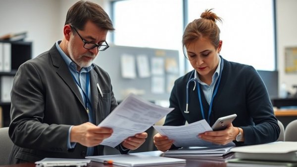 Workers evaluating ballots indicating potential Dominion Voting Systems error in election results.