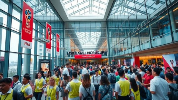 FIFA World Cup 26™ Volunteer Center in Dallas with busy volunteers.