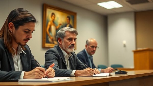 Luzerne County election tie votes meeting with three focused individuals.