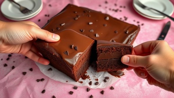 Kiki’s Texas Sheet Cake being served from a baking tray.