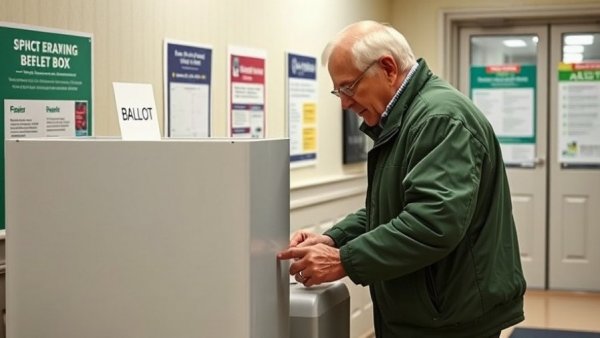 Luzerne County voter submitting mail ballot in official drop box.