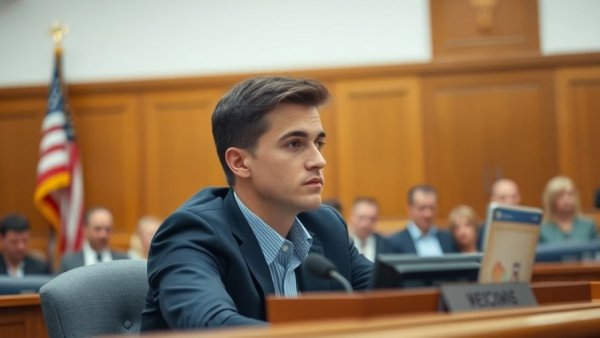 Luzerne County meeting attendee focused at desk with American flag.