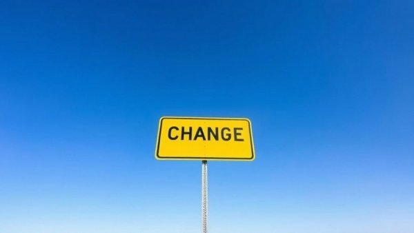 Bright yellow sign saying 'Changes Ahead' against a blue sky, symbolizing zoning changes in Wylie.
