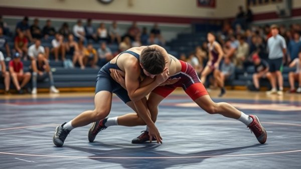 Intense wrestling match in Dallas Fort Worth.