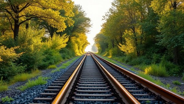 Luzerne County rail line sale with railway tracks surrounded by trees.