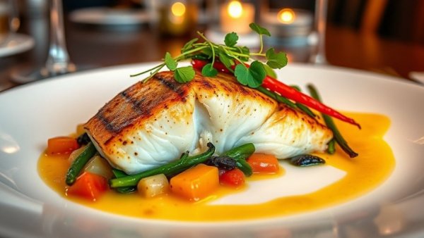 Gourmet dish at Bistro 31 Dallas Dining Experience, elegantly plated seafood.