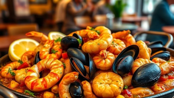 Delicious seafood paella at Cafe Madrid, Dallas.