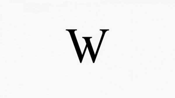 Bold black capital letter W on white background