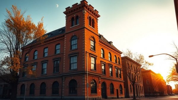 Luzerne County transition news: historic building with tower at sunset.