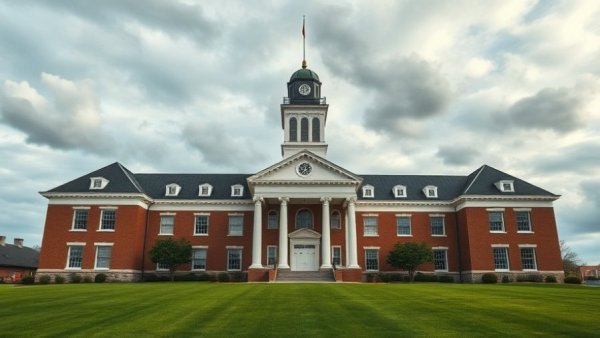 Historic courthouse in Luzerne County, grand architecture, cloudy sky.