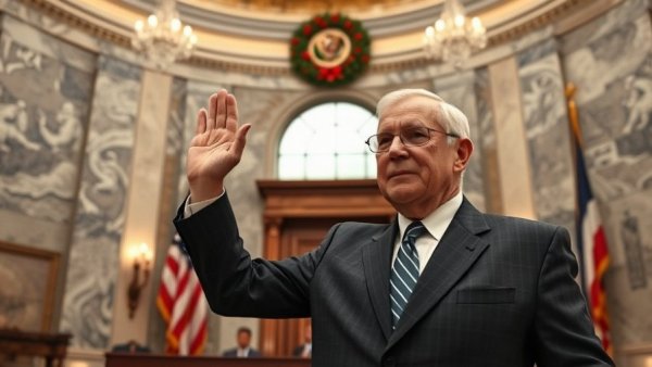 Tim McGinley being sworn in as Luzerne County Controller in formal ceremony.