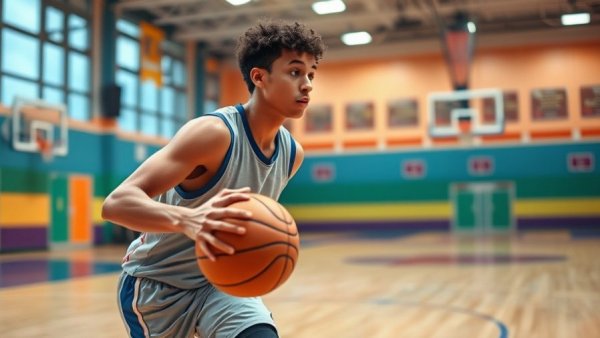 Wylie East basketball player skillfully dribbles against Garland.