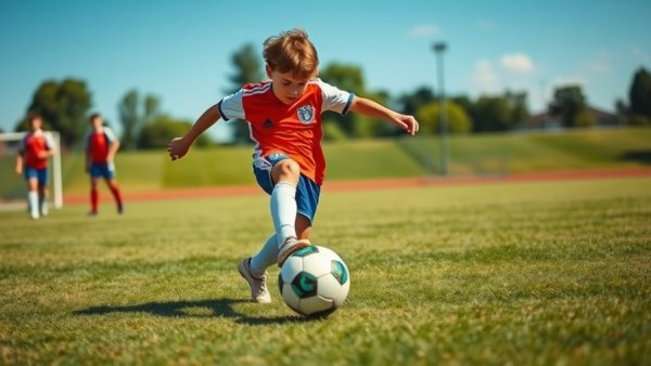 Young athlete playing for local soccer teams DFW on the field.