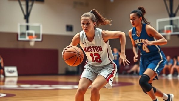 Wylie Lady Pirates basketball player dribbling against opponent in game.