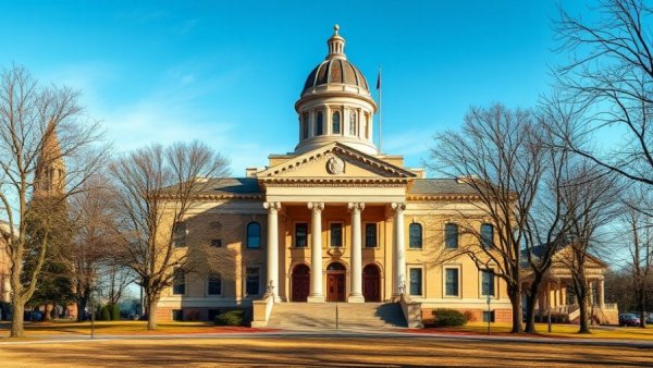 Luzerne County Courthouse with grand architecture under a blue sky.