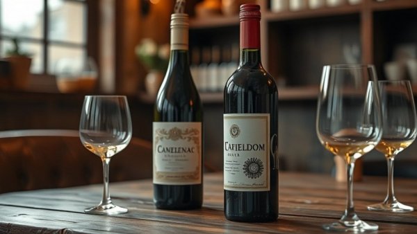 San Felice In Avane Chardonnay bottle on a table with wine glasses.