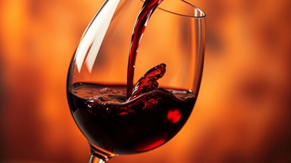 Red wine pouring into glass, cozy winter setting in Dallas Fort Worth.