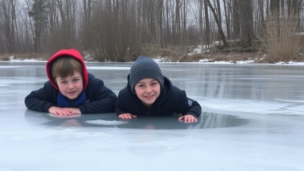 3 young brothers drown after falling through ice into pond