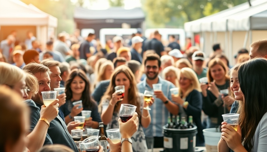 People enjoying Gruene Music Wine Festival with wine bottles.