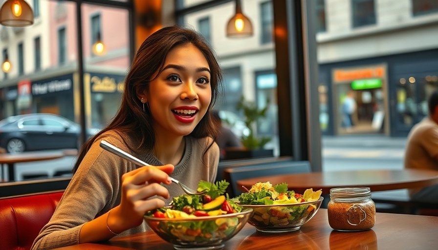 Woman dining at Austin cafe, a perfect spot for singles.