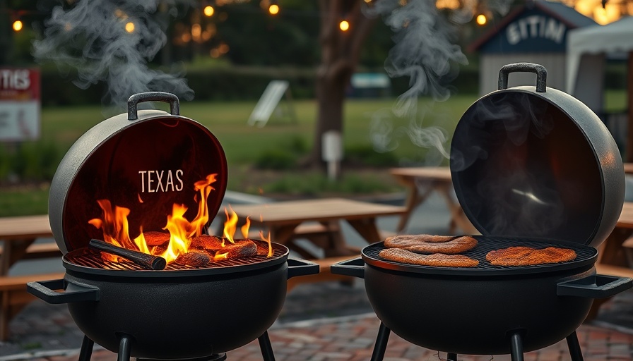 Texas vs Oklahoma Barbecue Showdown with sizzling grills.