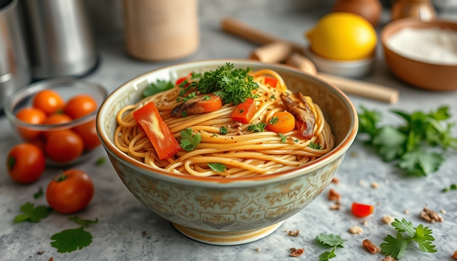 Ramen noodle salad in North Texas setting