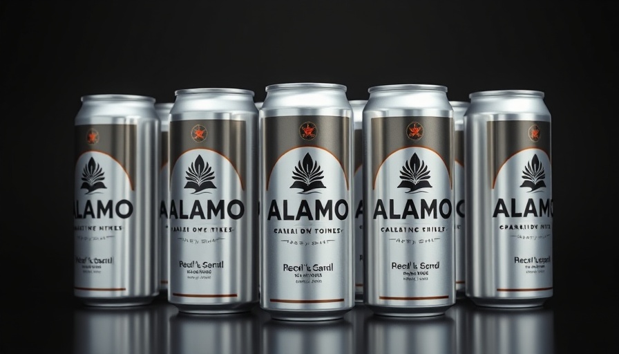 Cans of Alamo Beer from King of the Hill on a black background.