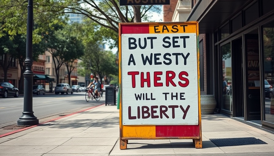 East Austin dive bar The Liberty vibrant signage in urban street.