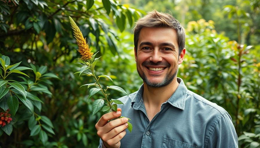 STEM Careers in Focus: A man holding a plant specimen outdoors.