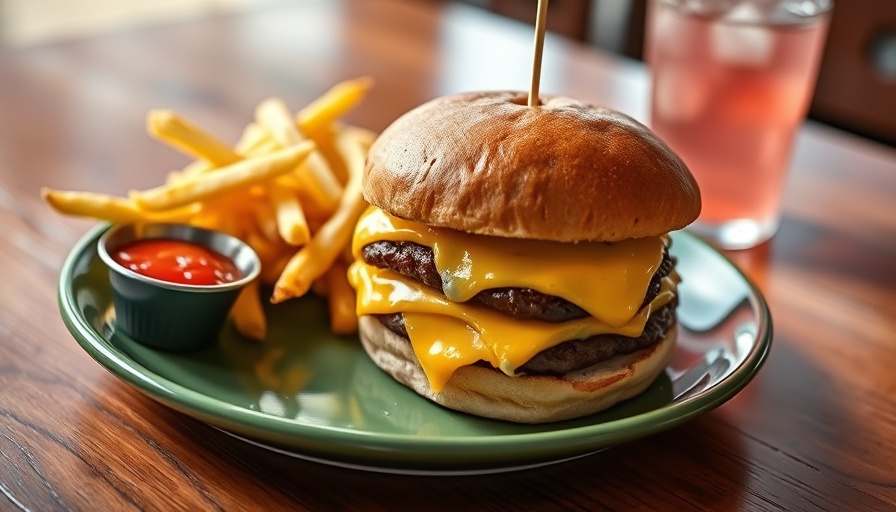 Kids' meal with cheeseburger, fries, and drink, Free Kids’ Meals.