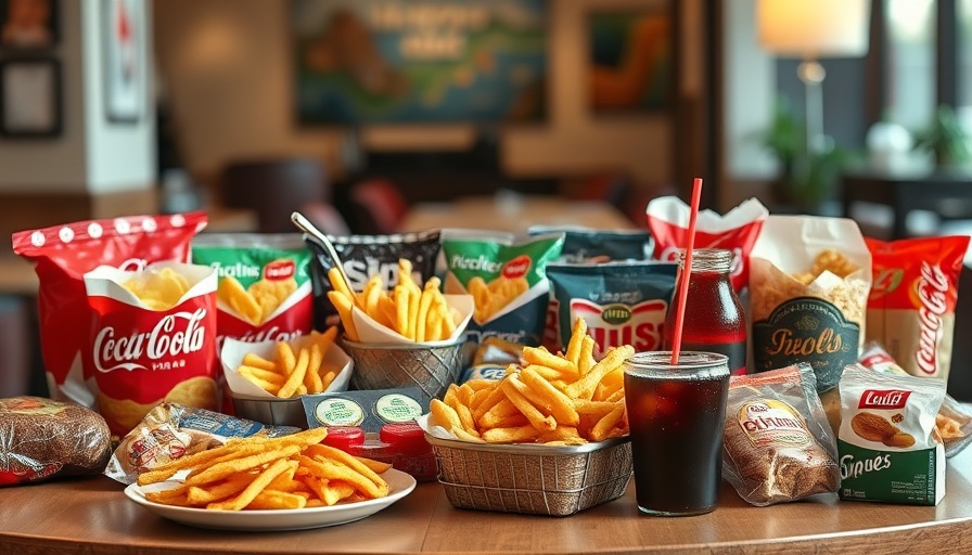 Americans consuming ultra-processed foods on a table.