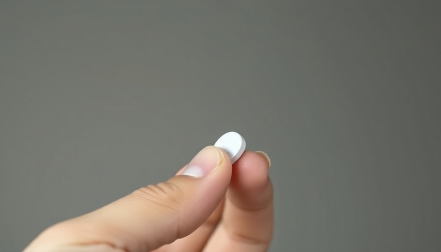 Close-up of hand holding Eli Lilly weight loss pill.