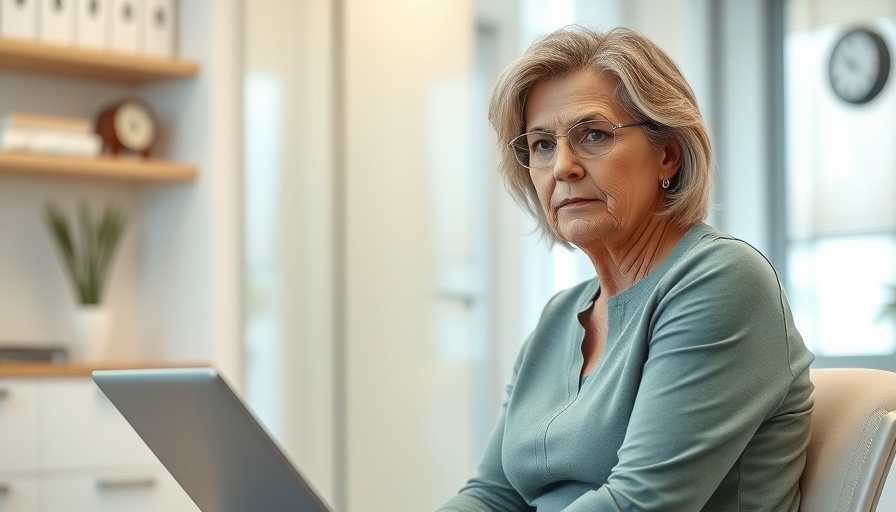 Middle-aged woman discussing stroke risk management in a doctor's office.