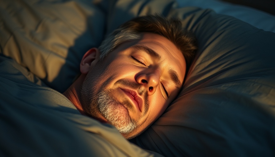 Middle-aged man snoring in bed, a sign of obstructive sleep apnea.