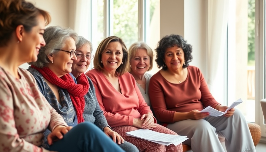 Diverse women discussing heart disease awareness.