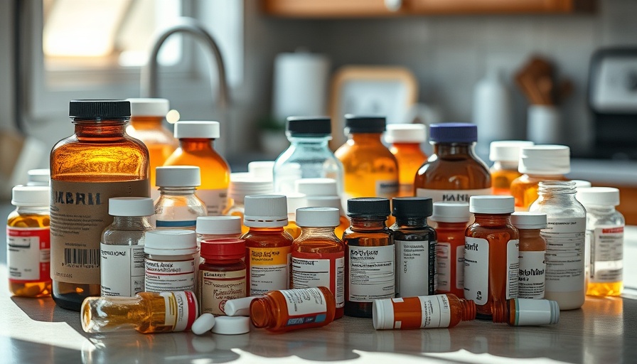 Assorted expired medication bottles organized for disposal