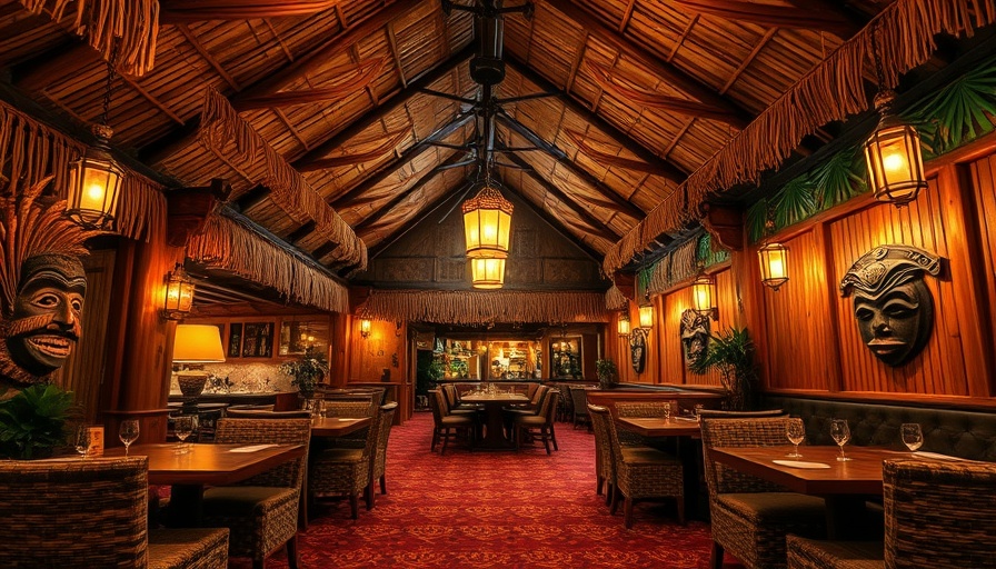Polynesian-themed interior at Trader Vic's Dallas with bamboo decor.