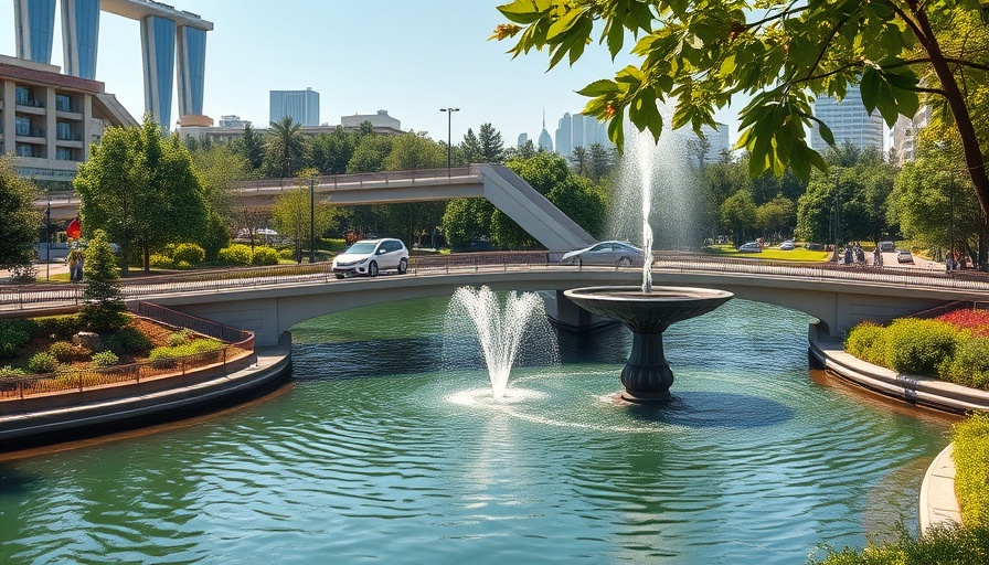 Wycliffe Avenue Reconstruction Project urban park and fountain.