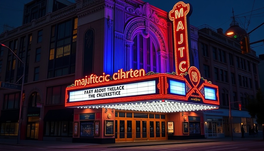Majestic Theatre Dallas history with neon sign at night.