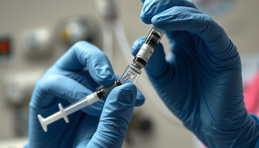 Close-up of syringe preparation during Texas measles outbreak handling.