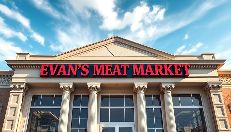 Facade of Evan's Meat Market highlighting closure.