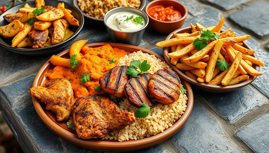 Assorted dishes at Caribbean restaurant in East Austin.