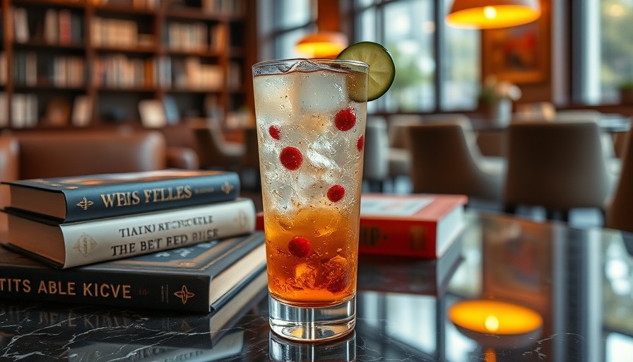 Caché Dallas New Orleans soul-inspired cocktail with cucumber and red dots.