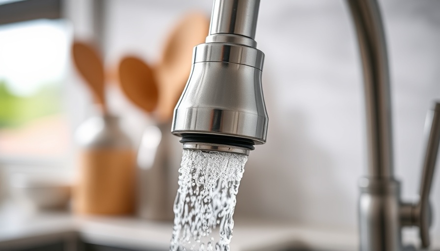 Water flowing from a kitchen faucet to reduce water use in University Park.