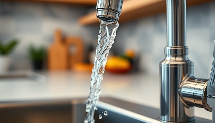 Modern kitchen faucet with flowing water for University Park water conservation.